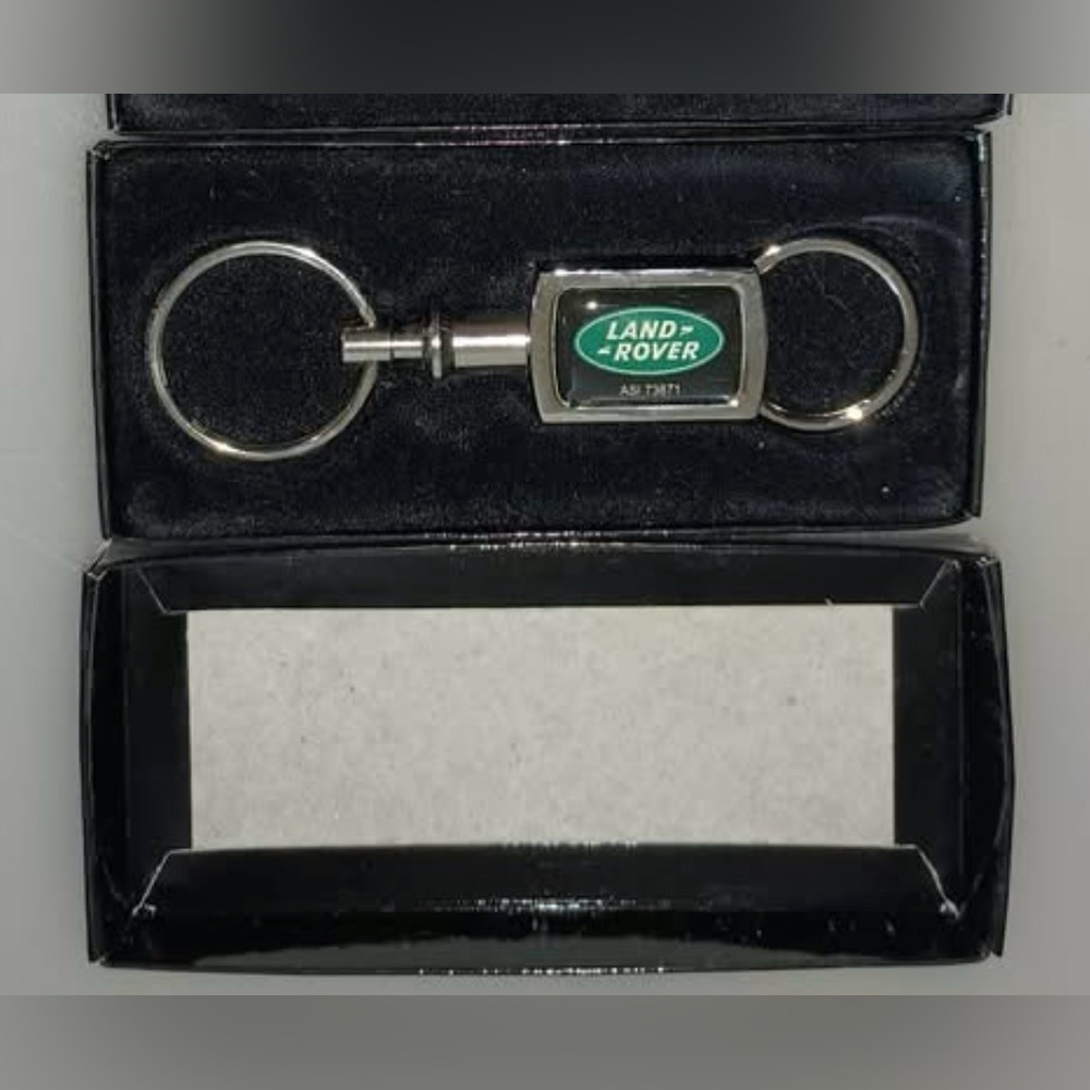 Keychain for Land Rover w/ Key Ring 2-Sided Green Logo Key Chain New